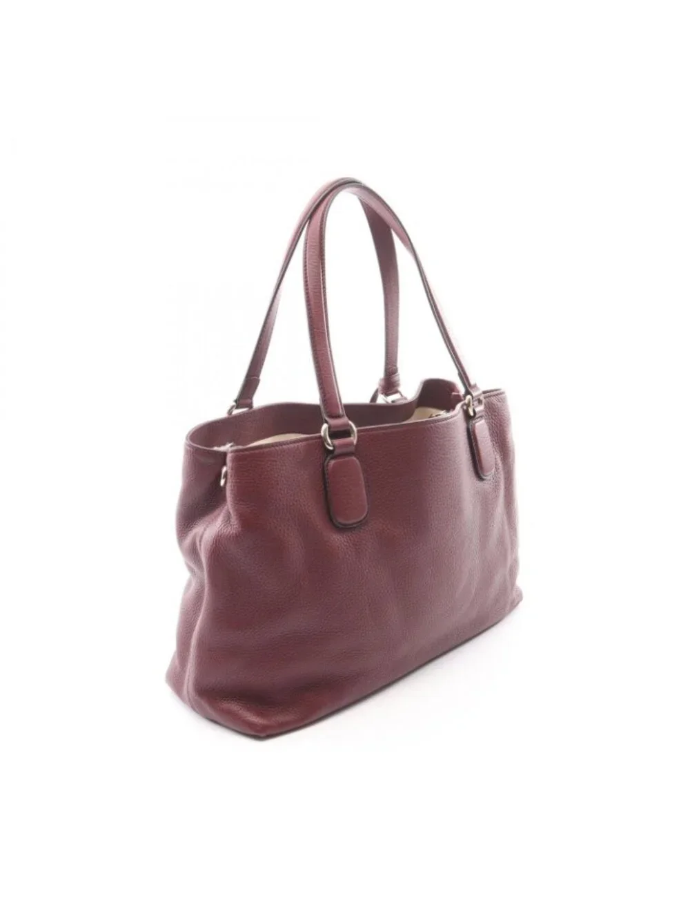 Gucci Tote Soho Interlocking 2-Way Bordeaux Leather Fringe